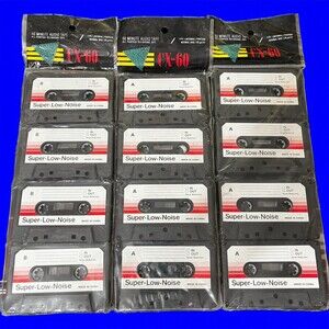 Cassette Audio Recording Tape 60 Minutes Normal Low Noise CX-60 Sealed Lot 12